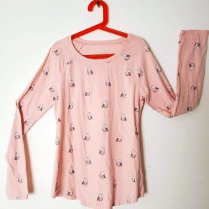 Justice Pink Owl Long Sleeve Top
